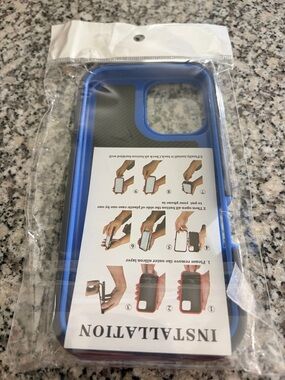 iPhone 17 Blue Dual-Layer Protective Phone Case with Textured Grip